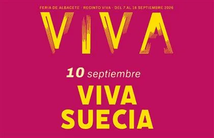 Cartel de Viva Suecia en la Feria de Albacete 2026